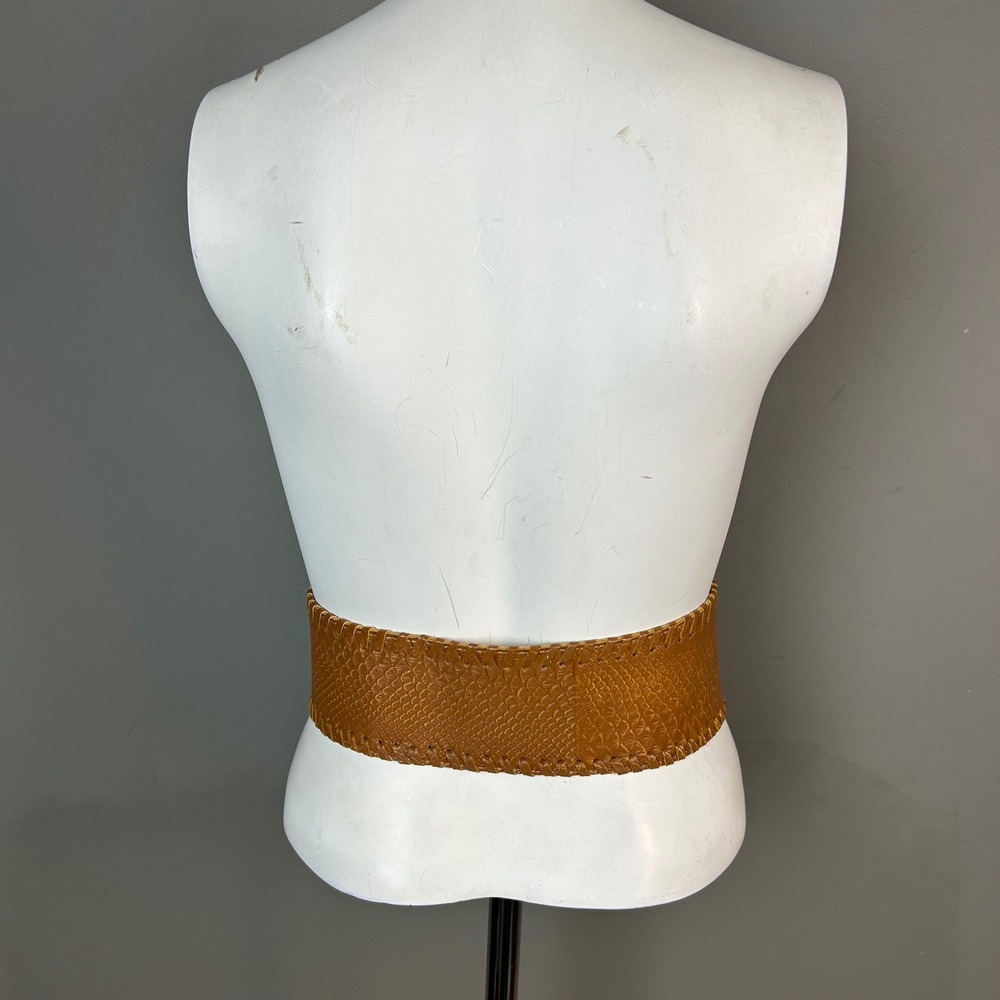 Motif 56 Corset Belt Small Tan Brown Embossed Leather Wide Boho Festival - Picture 7 of 12